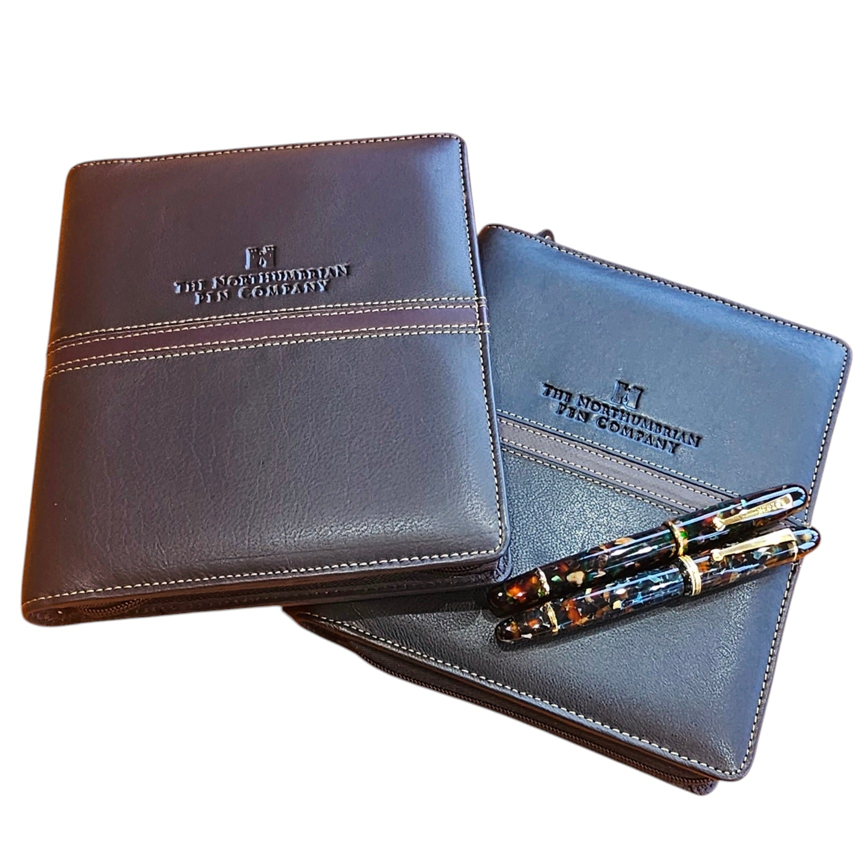 24 Pen Leather Case Brown