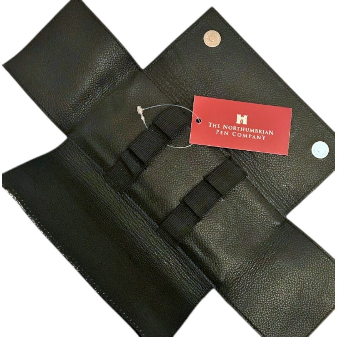 3 Pen Leather Flap Case Tan