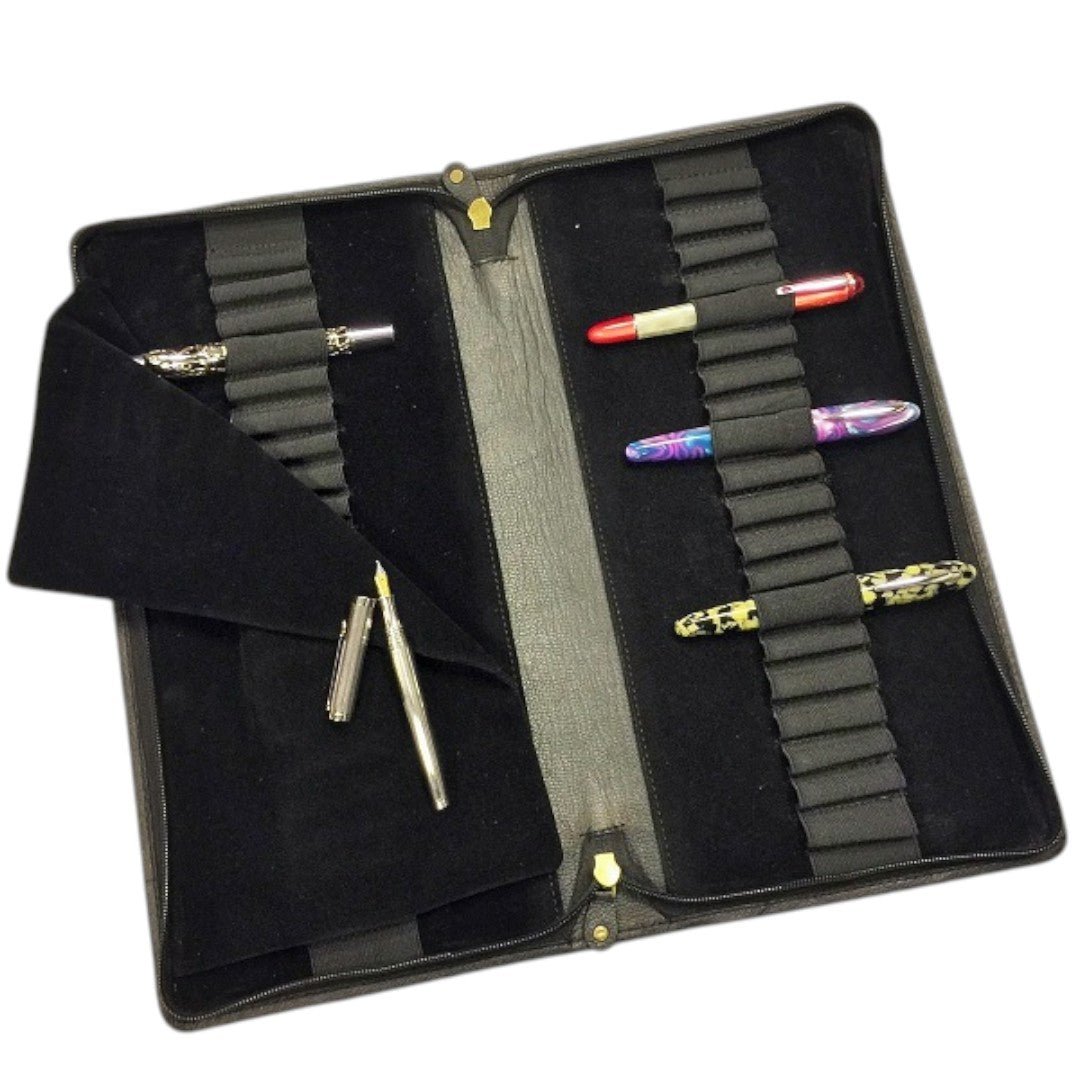 40 Pen Leather Pen Case Black