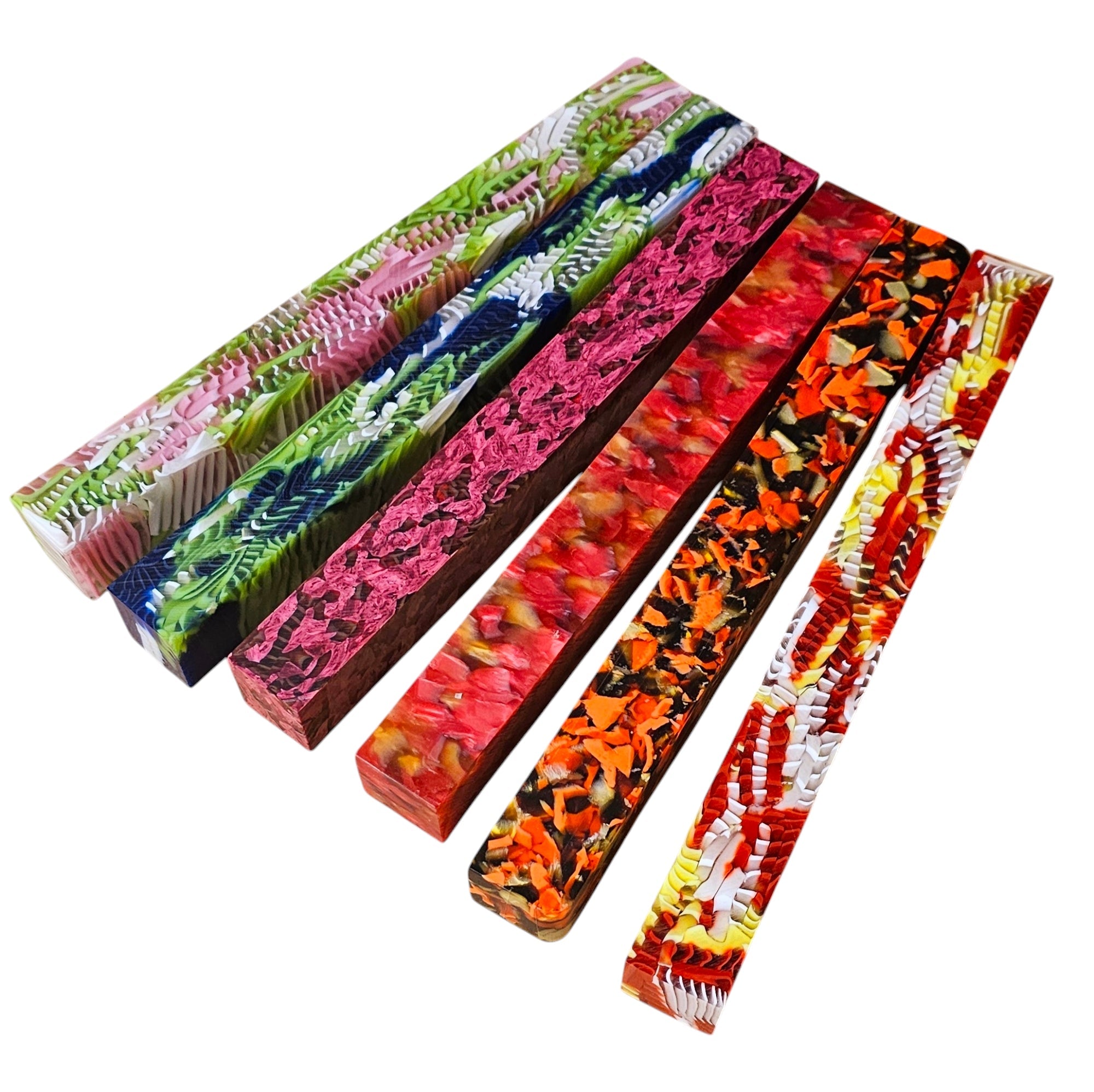 Erinoid Cellulose Acetate Pen Blanks 6 Pack (1 of each)