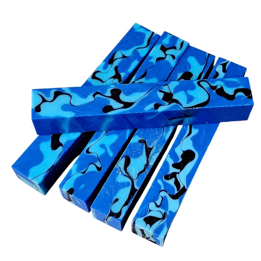 Erinoid Regular Acrylic Pen Blanks Blue Camo