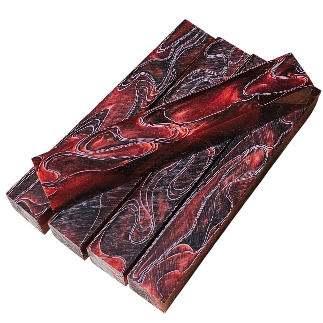 Erinoid Regular Acrylic Pen Blanks Red Mesh
