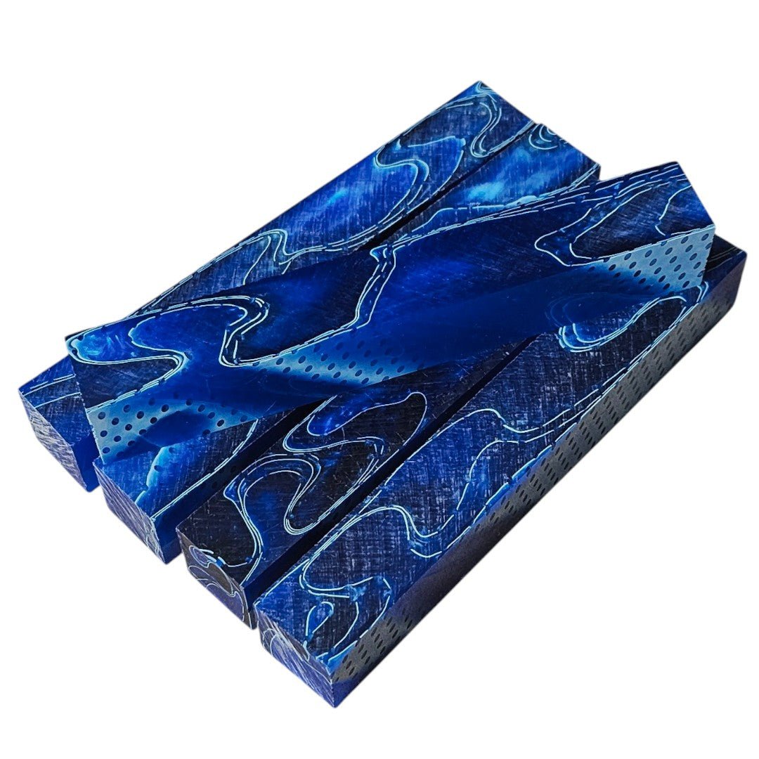 Erinoid Regular Acrylic Pen Blanks Blue Mesh