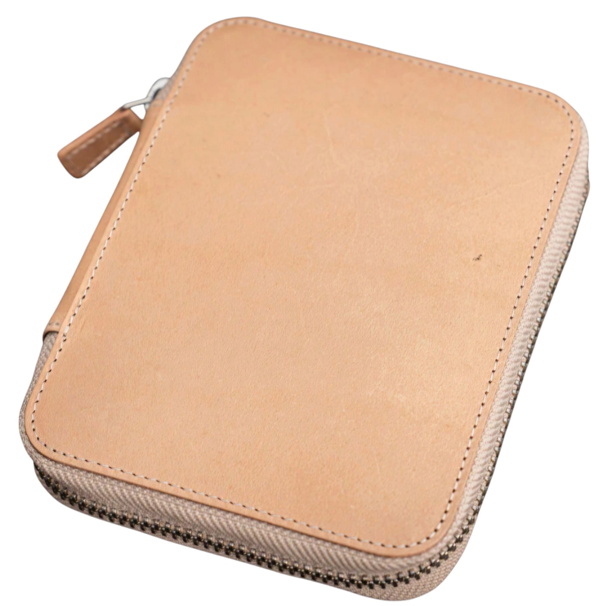Galen Leather Zippered 10 Slots Pen Case Undyed