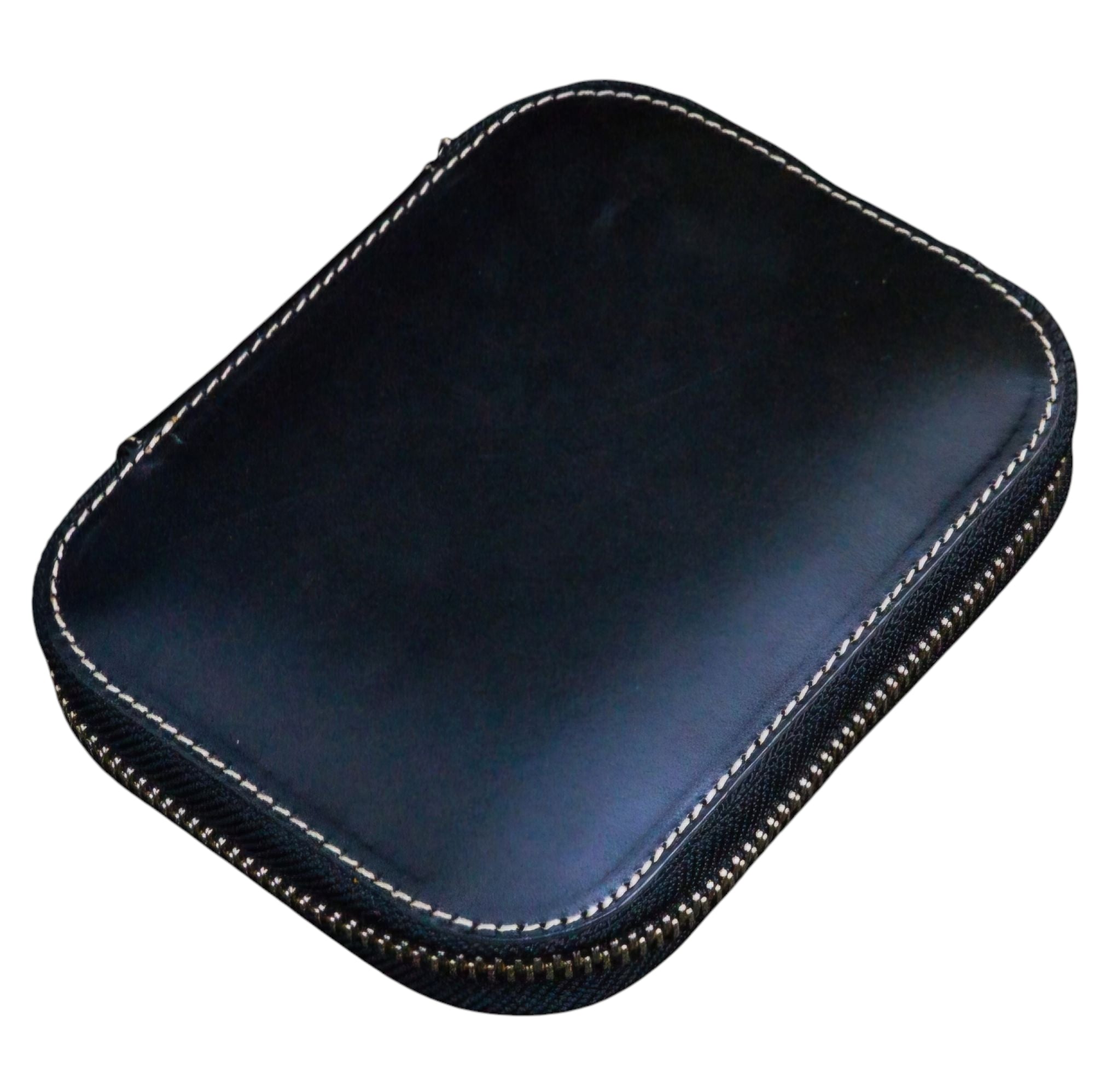 Galen Leather Zippered 10 Slots Pen Case Black