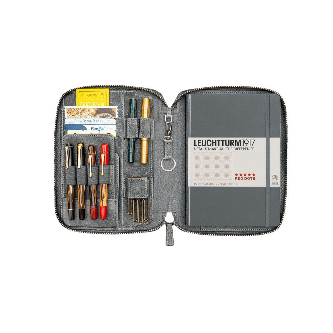 Galen Leather Zippered A5 Leuchtturm1917 Notebook Folio Smoke