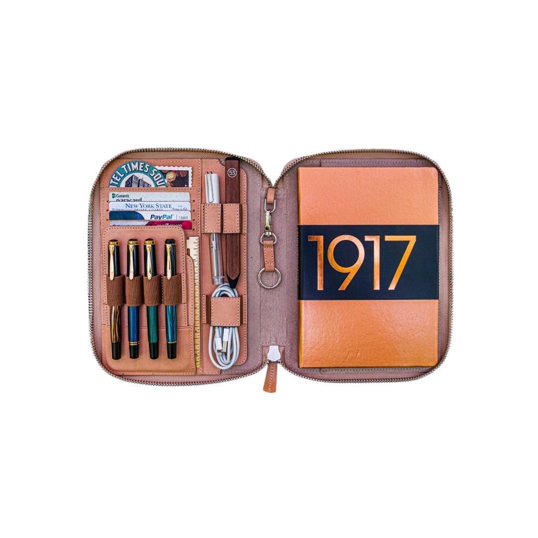 Galen Leather Zippered A5 Leuchtturm1917 Notebook Folio Undyed