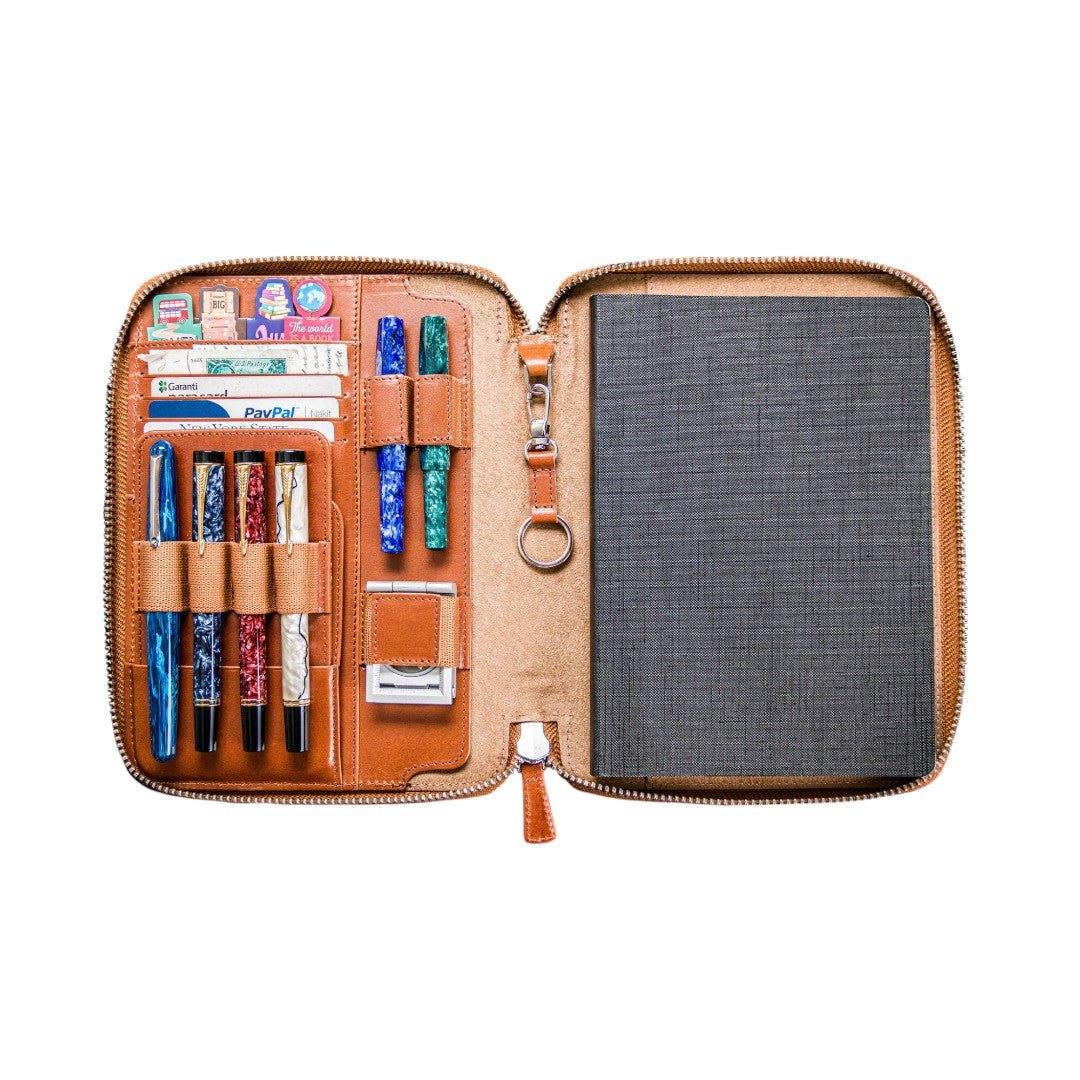 Galen Leather Zippered A5 Leuchtturm1917 Notebook Folio Brown