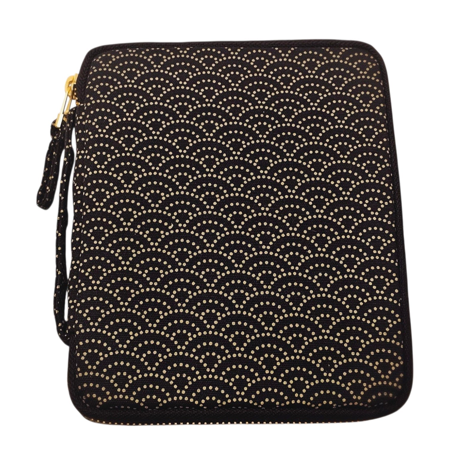 Kyokuhaku Zippered 10_Pen Case Seigaiha Deep Blue