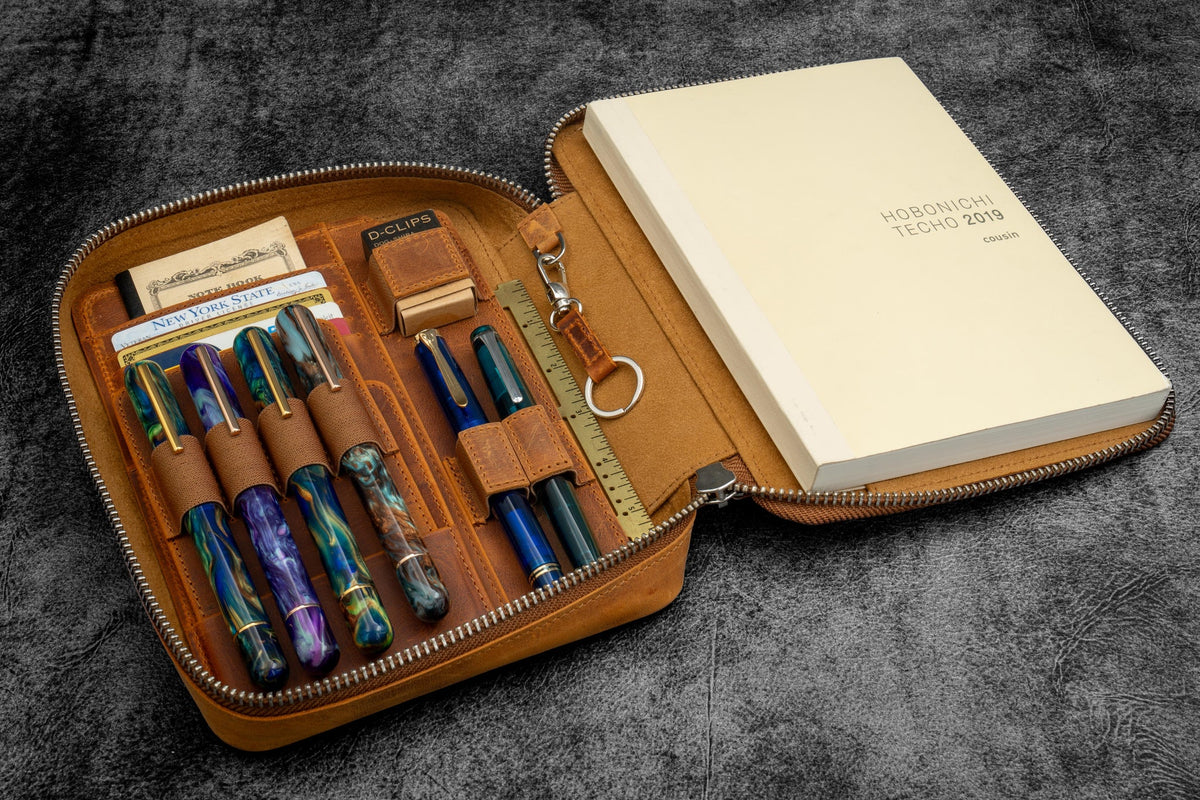 Expansi-Folio Leather Wide A5 Zip Folio
