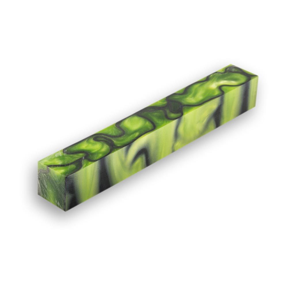 Axminster Tools Shockwave Acrylic Pen Blank - Toxic Green & Black