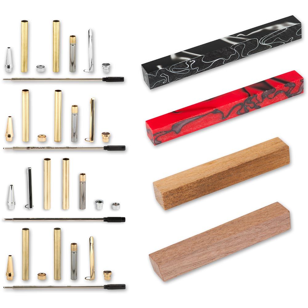 Axminster Tools Woodturning Pen Kits & Blanks Package