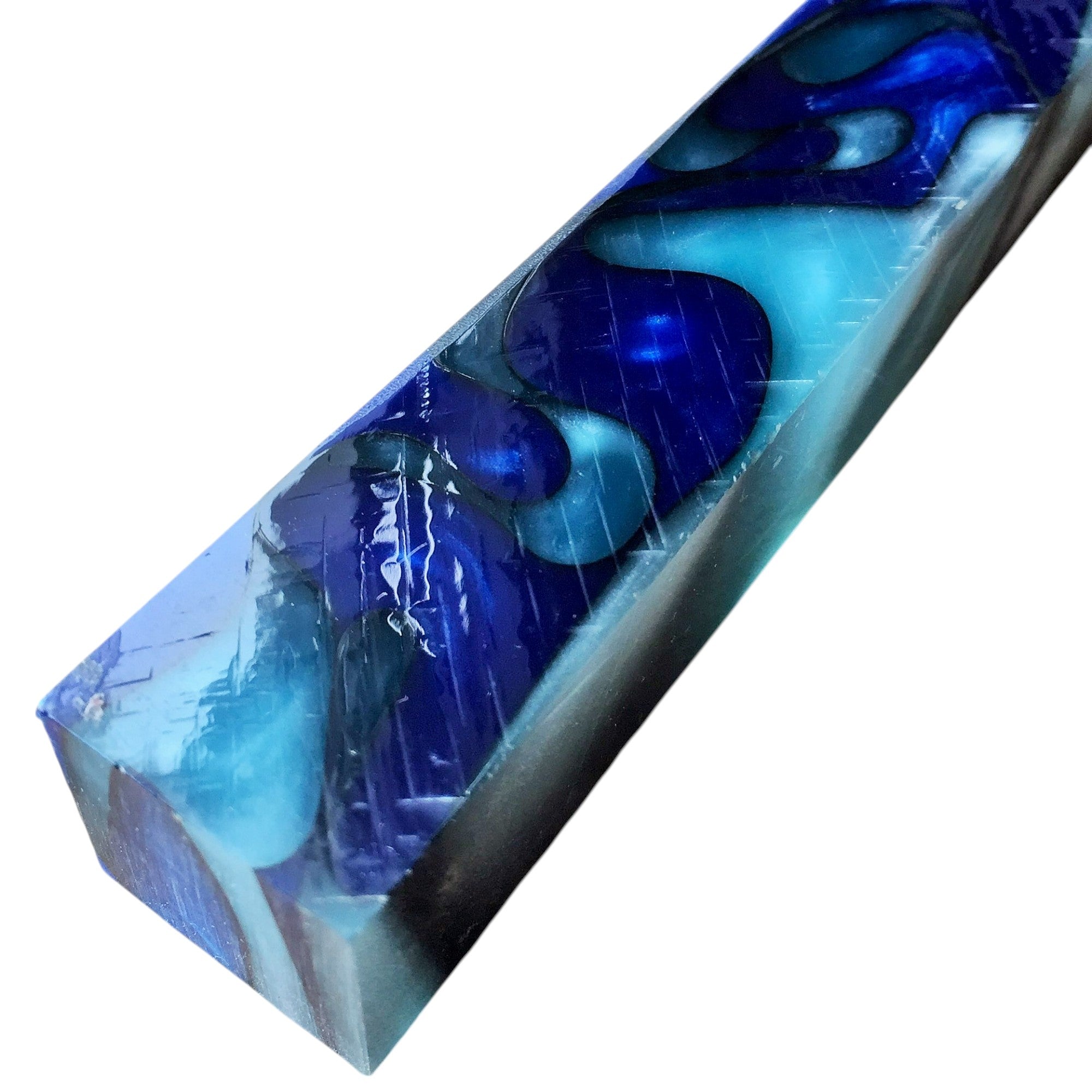 Erinoid Regular Acrylic Pen Blanks Teal Silver