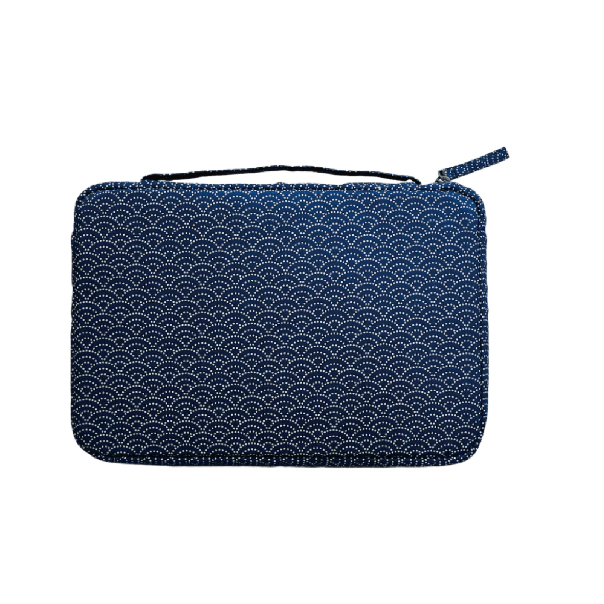 Kyoku Haku Zippered 20 _Pen Case Blue Seigaiha