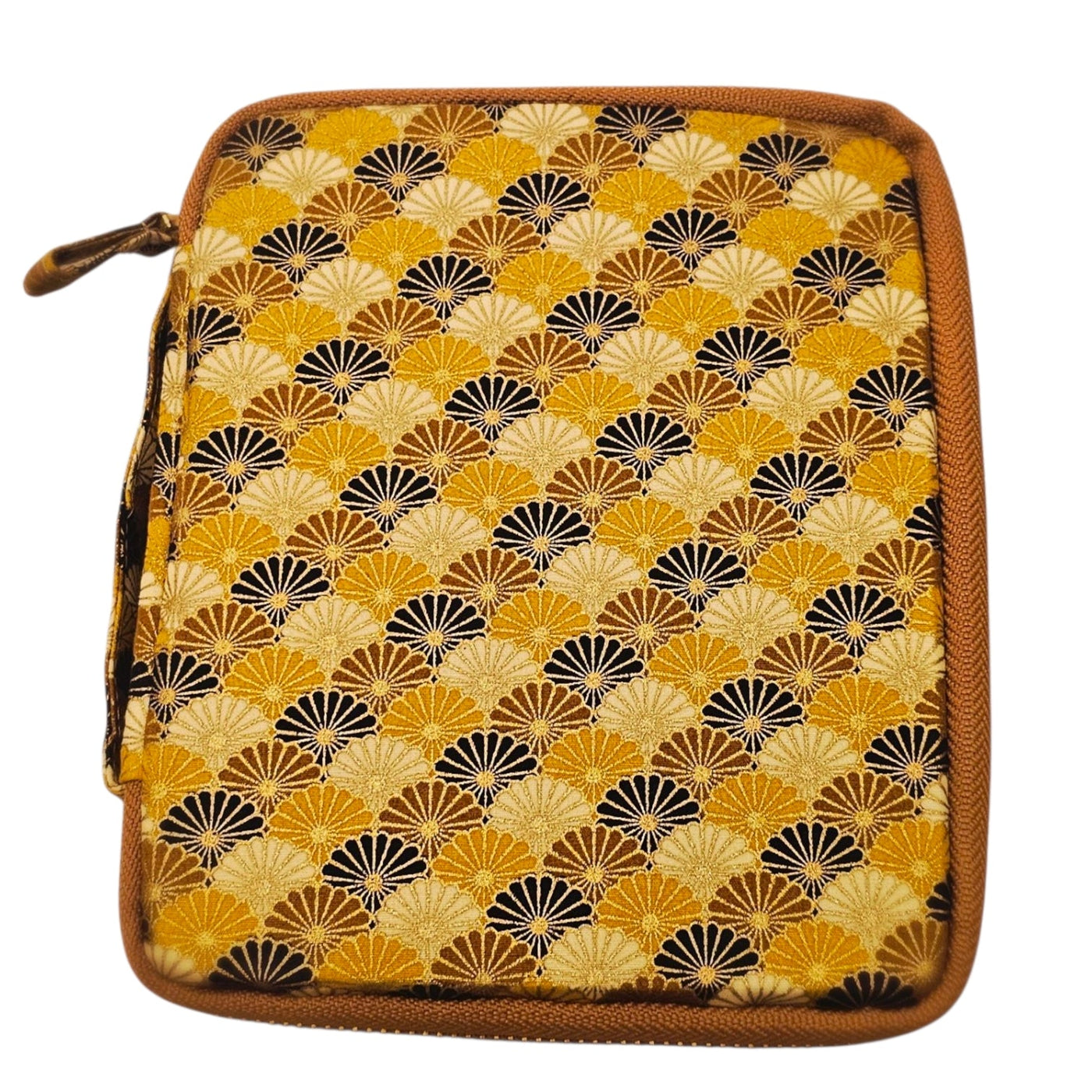 Kyokuhaku Zippered 10_Pen Case Seigaiha Yellow