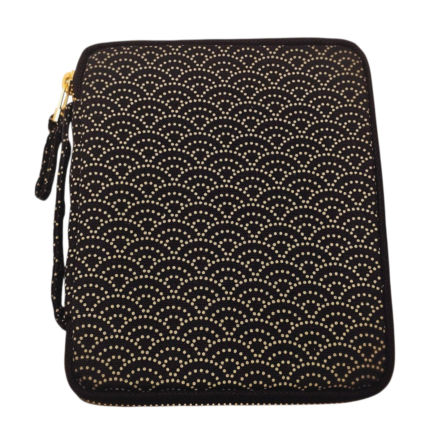 Kyokuhaku Zippered 10_Pen Case Seigaiha Deep Blue