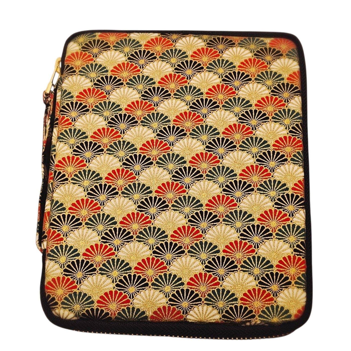 Kyokuhaku Zippered 10_Pen Case Seigaiha Red