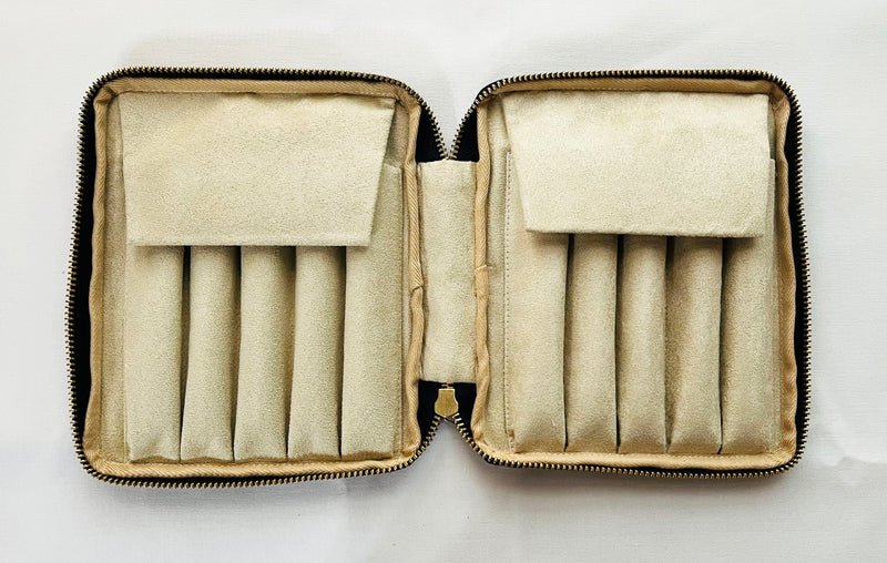 Kyokuhaku Zippered 10_Pen Case Pleather brown