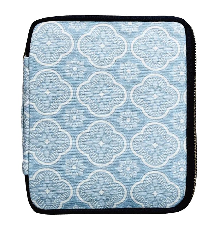 Kyokuhaku Zippered 10_Pen Case Begonia Blue