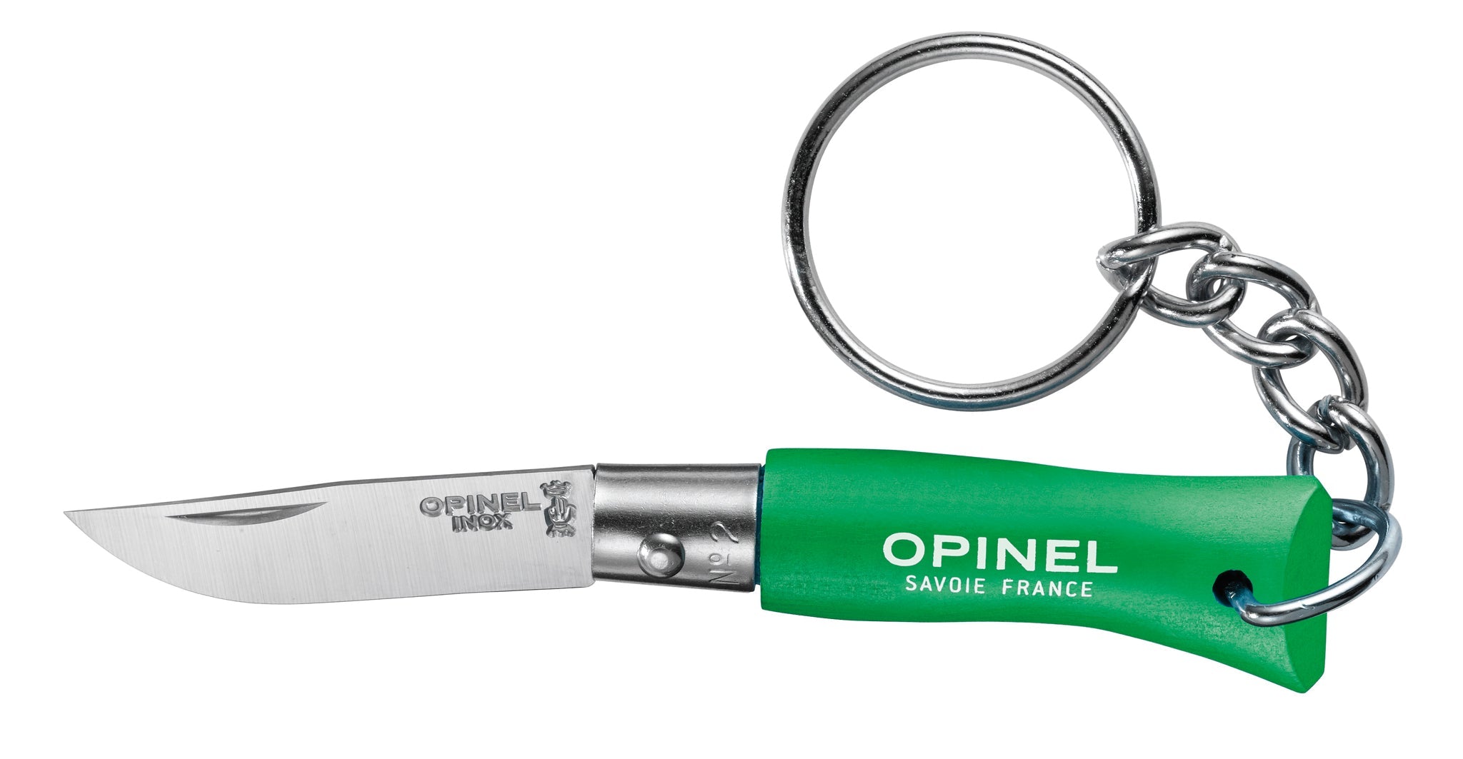 Opinel N°02 Colorama Non Locking Keyring Knife Green