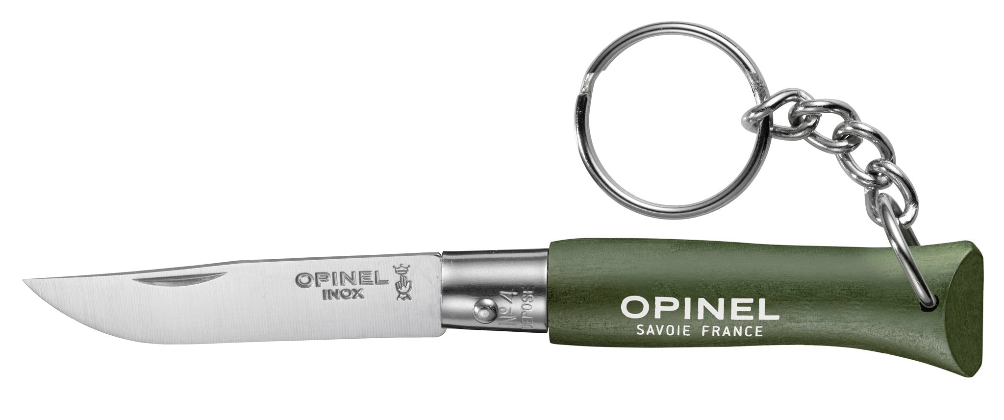 Opinel N°04 Colorama Non Locking Keyring Knife Khaki
