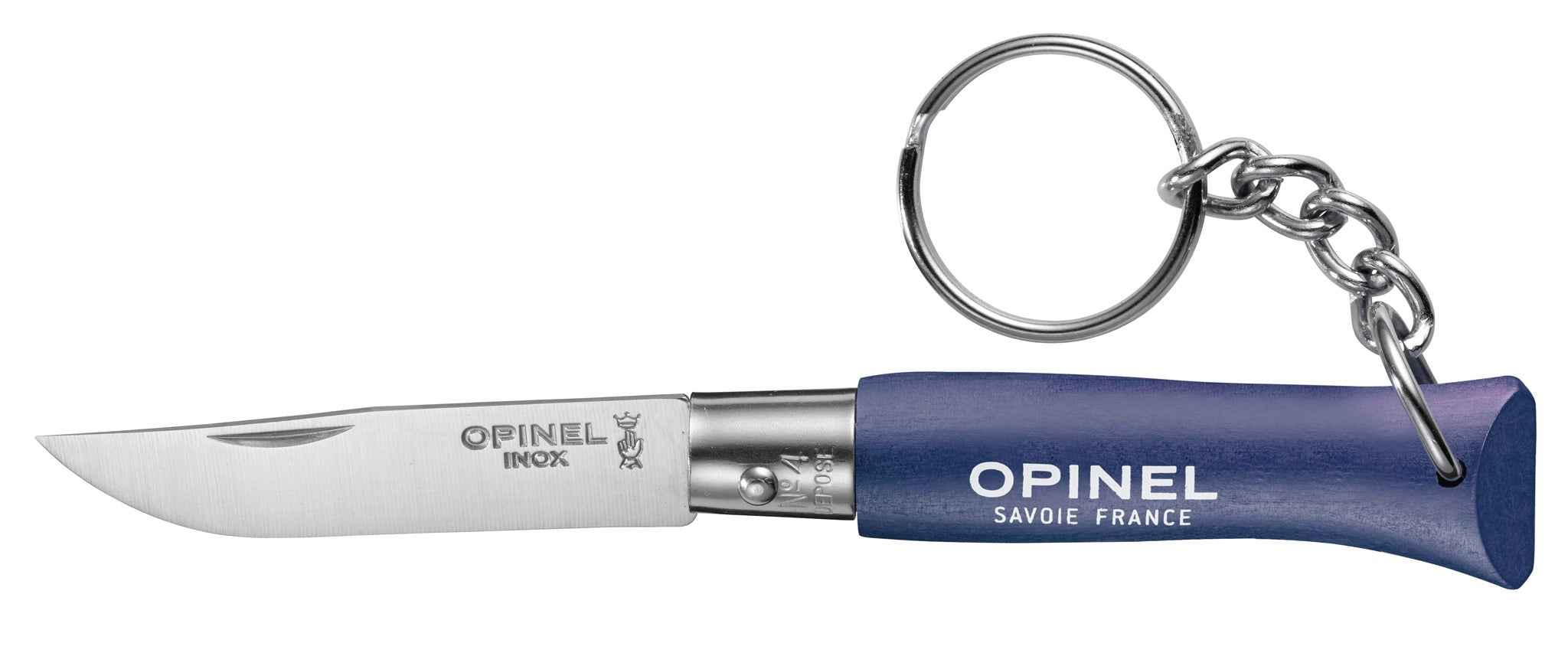 Opinel N°04 Colorama Non Locking Keyring Knife Dark Blue