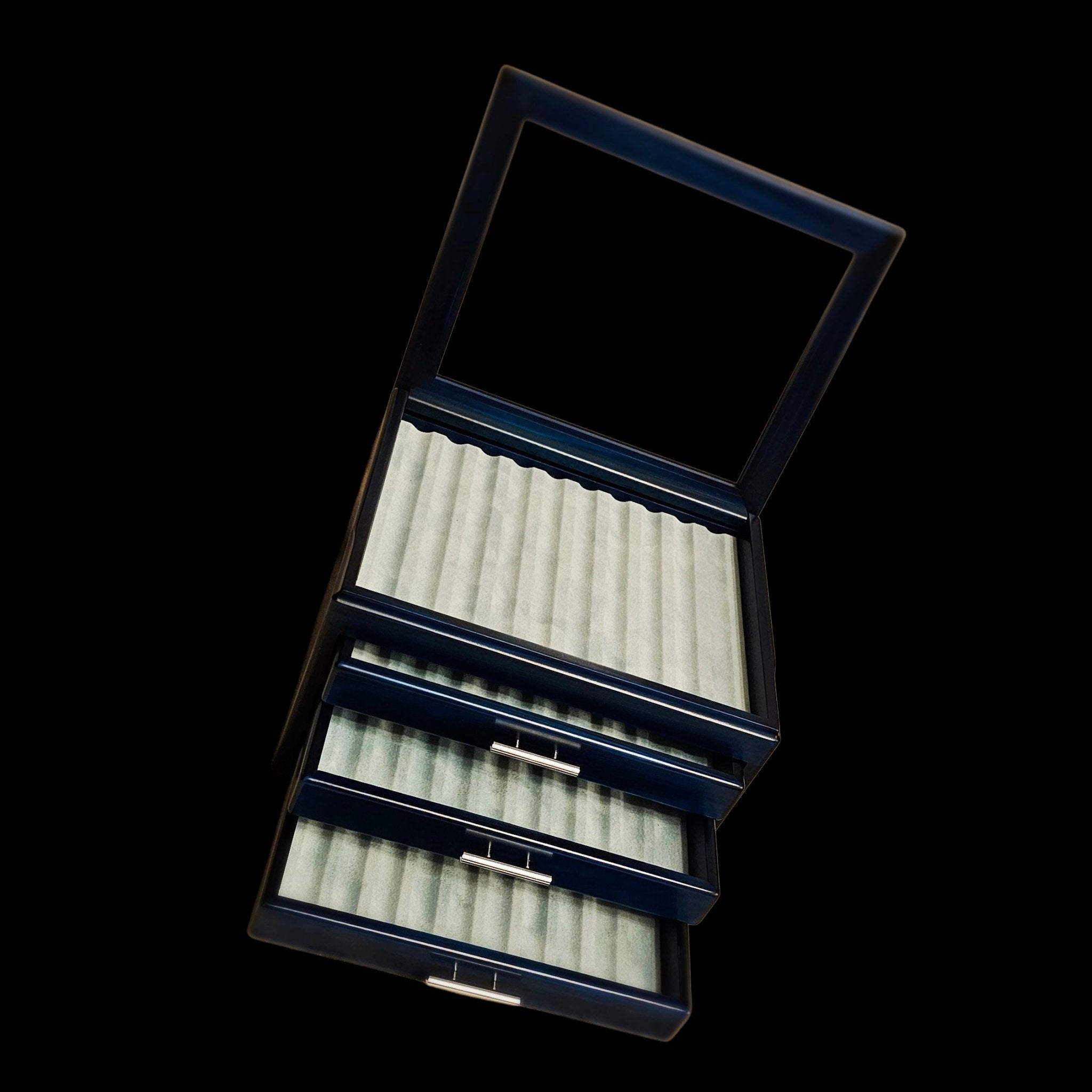 Toyooka Craft Fountain Pen Box for 40 Pens Hinoki Blue