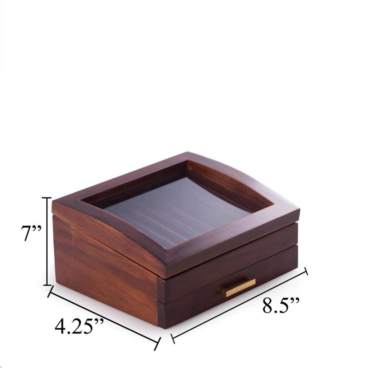Walnut Wood 19 Pen Box with Glass