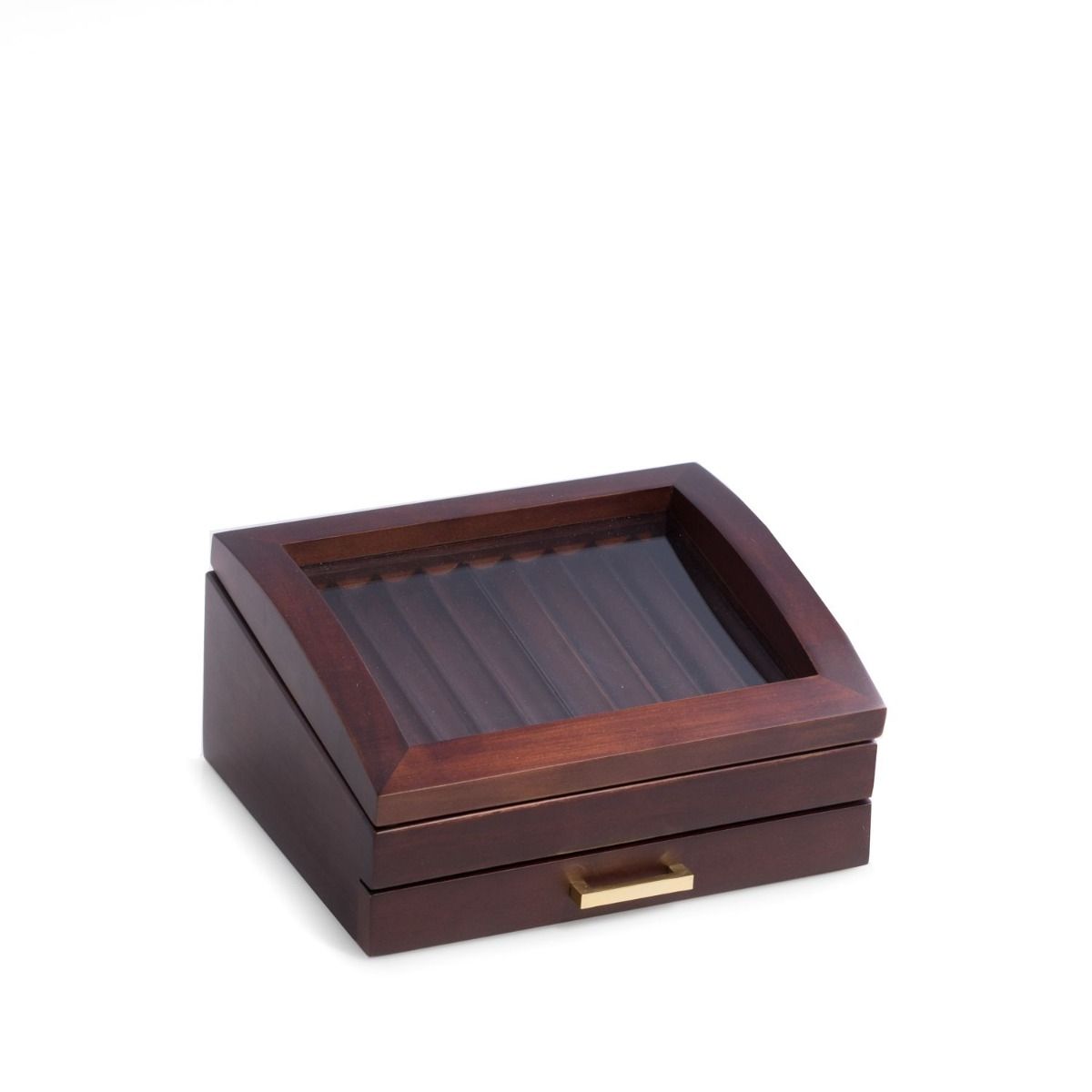 Walnut Wood 19 Pen Box with Glass